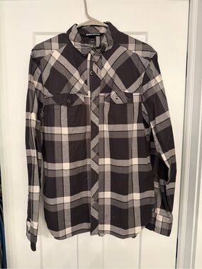 Black Diamond Plaid Flannel Shirt - Black, Gray, Cream